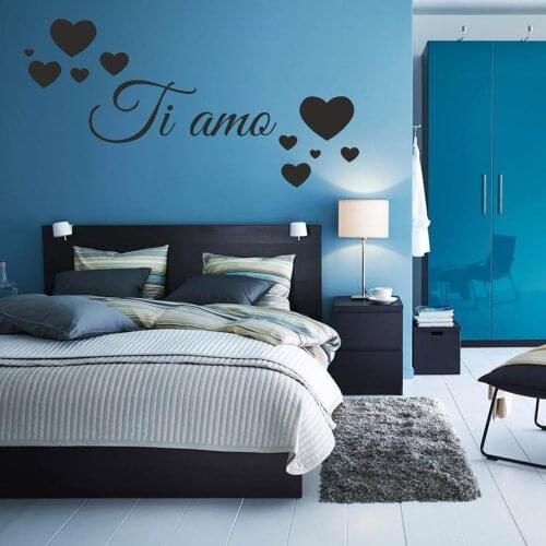 Ti amo Italy Venice Wall Decal Carnival Decor Mask Gondola Italian Food Decals Bedroom Vinyl Sticker Modern Wallpaper C174