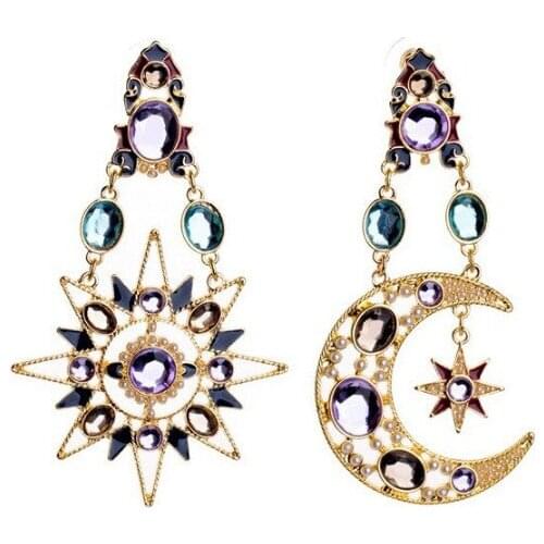 New Earring Pendant with The Sun Moon Star Sea