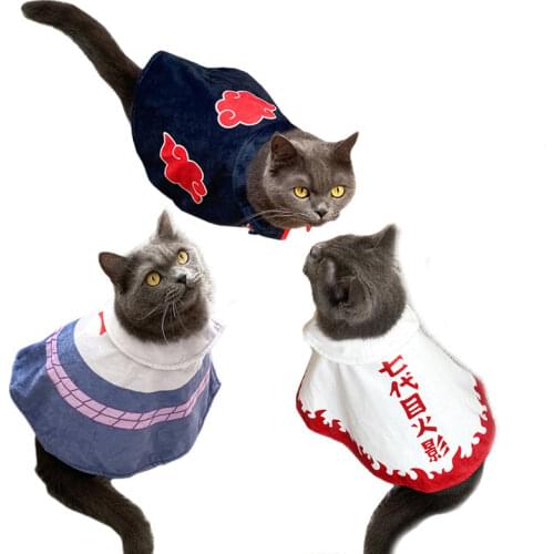 Anime Cosplay Costume Cat Cloak Halloween Pet Dog Cat Clothes Puppy Plush Cloak Christmas Cute Party Dog Cape Dressing