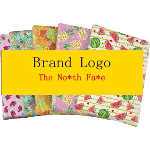 Custom Logo Polyester Cotton Fabric Printed Brand Twill Fabrics Sheet DIY Materials 50*145cm