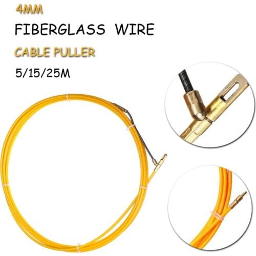 5M/15M/25M Fiberglass Electric Cable Puller 4mm Diameter Fish Tape Reel Conduit Ducting Rodder Pulling Puller Durable Guide Devi