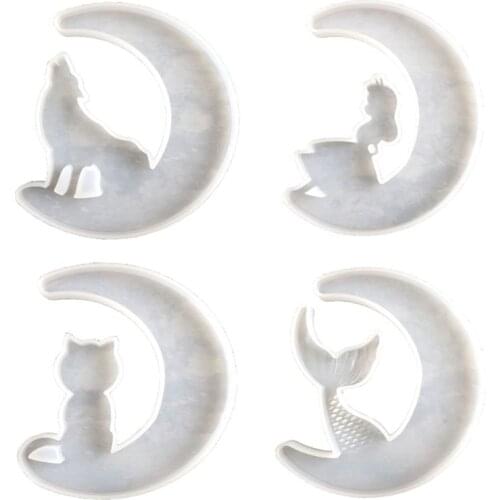 Crystal Epoxy Resin Mold Moon Pendants Casting Silicone Mould Handmade DIY Craft