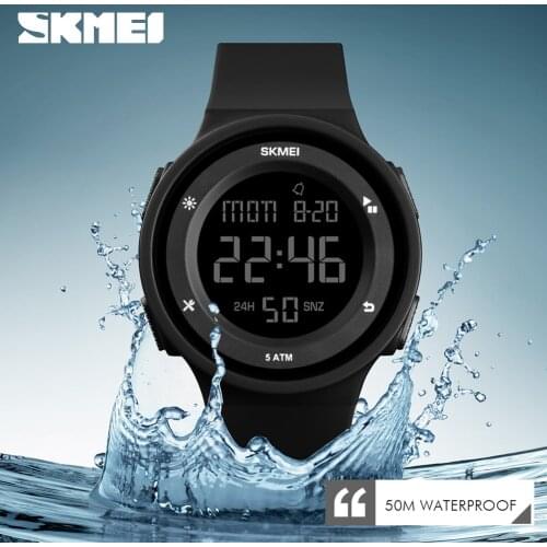 SKMEI 1445 Men Watch Electronic Countdown Sports Watches Silicone Waterproof LED Digital Watch For Men Relogio Masculino