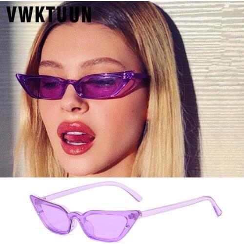VWKTUUN Colorful Sunglasses Women Cat Eye Glasses Womens Driving Driver Shades UV400 Hip Hop Purple Sun Glasses For Women Óculos