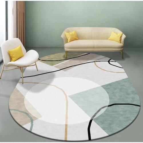 Modern Home Entrance Carpet Oval Non-slip Bathroom Mat Bedroom Printing Absorbent Floor Mat Shower Room Bathtub Floor rugs