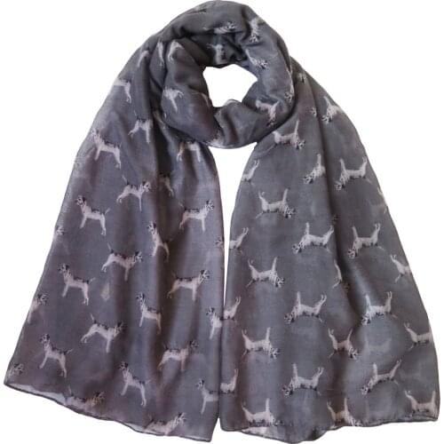 Border Terrier Dog Puppy Print Womens Scarf Shawl Wrap Soft Lightweight for All Seasons