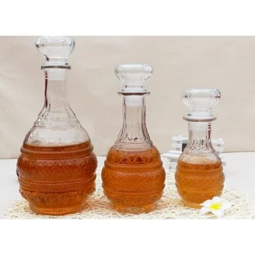 1PC 500ML 1000ML Brand New Durable Quality Luxury Glass Whiskey Liquor Wine Drinks Decanter Crystal Bottle Wine Carafe JR 1086