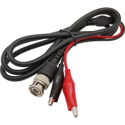 1Pcs BNC Male Plug to Dual Alligator Clips Oscilloscope Test Probe Coaxial Cable Wire Length 1Meter