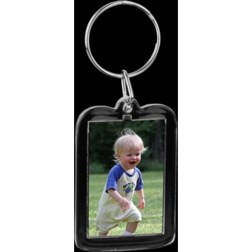 10pcs Acrylic Photo Keychain Custom Frames Insert Clear Blank DIY Picture Frames Rectangle Blank Gift for Mum Dad Baby Grandpa