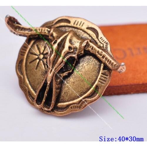 10pc Western Punk Bull Longhorn Leathercraft Hobbies Conchos Sewing Shank Button