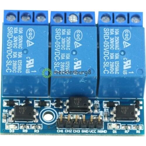 3 Channel DC 5V Relay Module witht Optocoupler Isolation Trigger Relay Module for Arduino Raspberry Pi 3.3V 5V