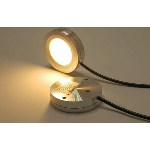 3W COB Under Cabinet Lights LED Puck Light Kitchen Round Counter Shelf LED Closet Cupboard Showcase Drawer Wardrobe Home Light