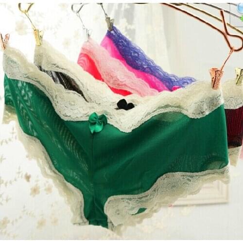 5Colors Womens sexy Lace Underwear Big Size Seamless Thin Briefs Intimates For Women Fashion Women Ladies Panties Free Shipping