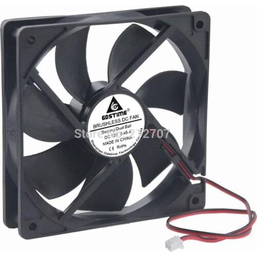 50PCS Gdstime High Speed 12025 120mm 12cm 12V 2pin DC Cooler Fan 120x120x25mm Ball Bearing
