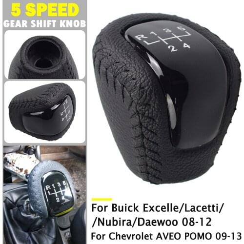 Car 5 Speed Leather MT Gear Shift Knob Manual For Buick Excelle/Lacetti/Nubira/Daewoo 2008-2012 For Chevrolet AVEO POMO 2009-13