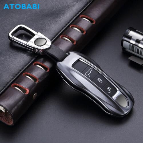 Aluminum Alloy Car Key Case For Porsche Panamera 2017 2019 Cayenne 2018 Keychain Bag Remote Fob Cover Protector Frame Accessory