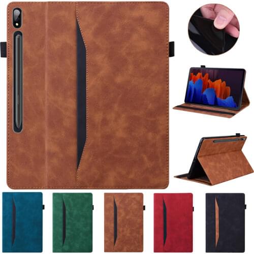 Case for Samsung Tab S7 Plus FE 2021 12.4 inch PU Leather Business Smart Folio Tablet Cover for Galaxy Tab S7 FE Plus Book Cover