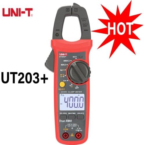 Uni-t UT203+ Voltage Tester Smart Digital Multimeter AC DC Current Amperimetro Tester Clamp Multimeter Resistance Frequency