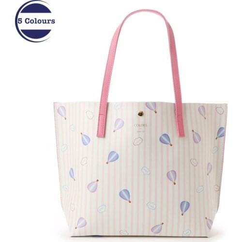 COLORS Tote Womens Bag Large Capacity Handbag Shoulder Handbags Women Leather Hot Air Balloon Printing Luxury Ladies Hand Bags