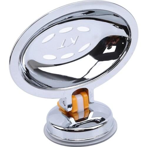 Bathroom Stainless Steel Soap Holder Vacuum Suction Cup Cup Box Dish Soap Storage Saver Shower Tray Bathroom Accessories