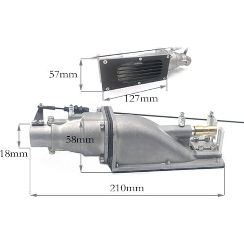 RC Boat Modification Part Full Aluminum Alloy Pump Body 35MM Water Jet Water Thruster Underwater Propulsion Jet Pump