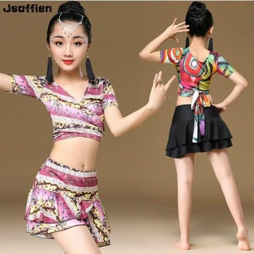 Children Latin Dance Competition Dress Kids Modern Ballroom Dance Wear Vestidos Tango Waltz Dance Costume Cha Cha Dance Skirt