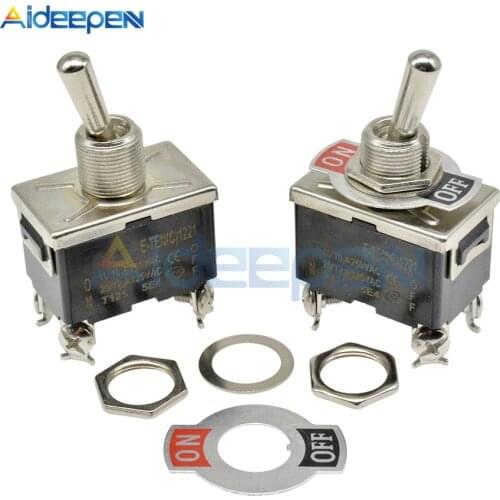 E-TEN(C)1221 MIni Auto Toggle Switch Black 4 Pin ON-OFF Switch Copper Contactor 10000 Times Lifespan 250V 16A 31.5*19.5MM