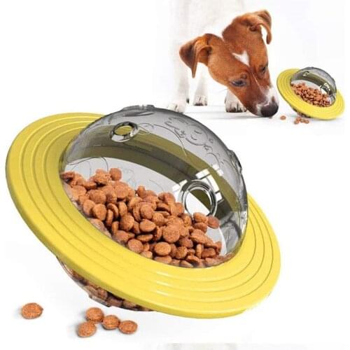 Dog UFO Treat Toy Dog Food Treat Toys Interactive Shaking Leakage Slow Food Feeder Ball Dogs Treat Dispenser For Pets Dogs Tools