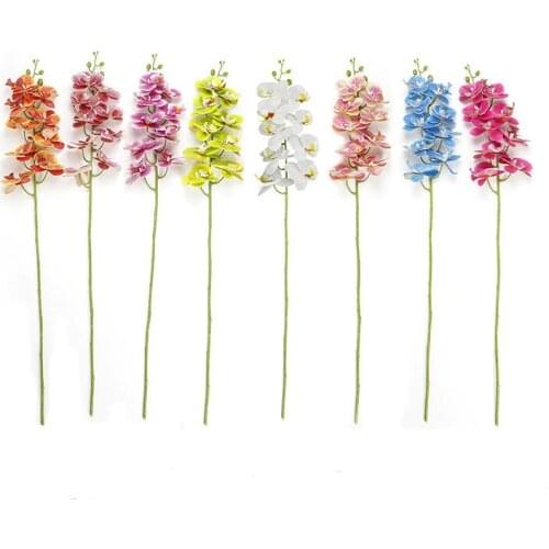 Artificial Phalaenopsis Butterfly Orchid Flower Home Wedding Party Decorative 3D Print 9 Flower Head Phalaenopsis LX1554