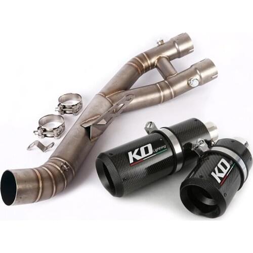 Delete Catalyst Slip-on Exhaust Set for Yamaha MT-10 YZF-R1/R1M 2015-2020 Motorcycle Middle Tube 61mm Carbon Fiber Muffler Tips