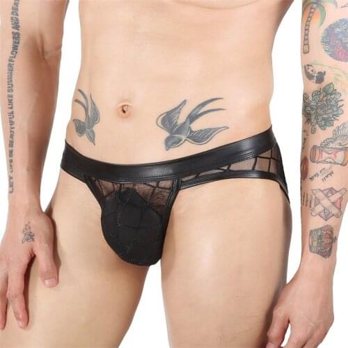 2021 Gay Mesh Swimsuit Men Transparent Bathing Suit Sexy Swimwear Man Fashion Swim Underwear Summer Beachwear Breathable Briefs