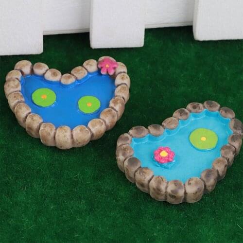 1Pc Mini Lotus Pond Miniature Landscape Ornaments Garden Bonsai Decorations Yard Garden Decor DIY Craft