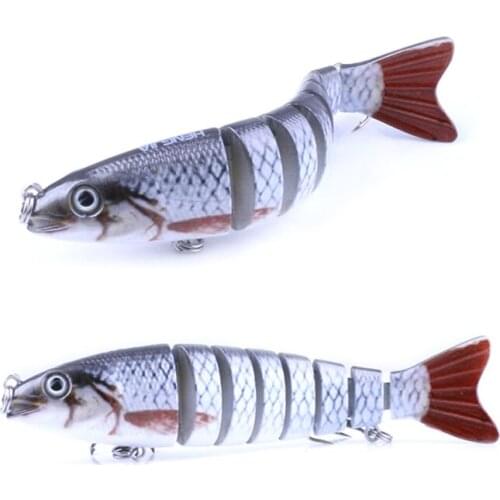 Multi-jointed Lifelike Pike Fishing Lure 8 Segements 12.7cm 18g Freshwater Crank Hard Bait Treble Hook Fishing Tackle Accessory