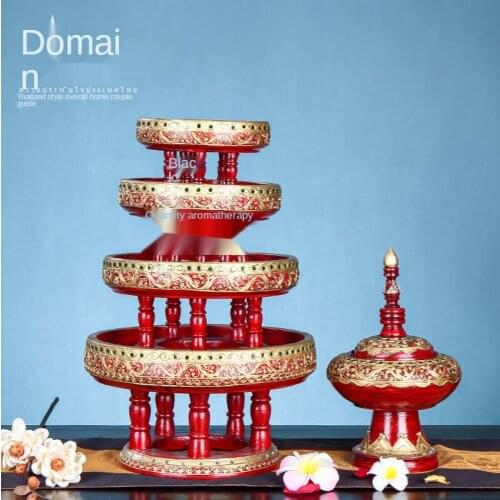 Multi-Layer Storage Fruit Plate Combination Tray Accessories Decoration Home Living Room Coffee Table Wooden Treasure Box