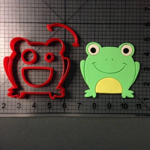 Cartoon Cute Frog Cookie Cutter Kitchen Baking Supplies Cake Icing Decoration Tool Set 3D Printed Custom Seal