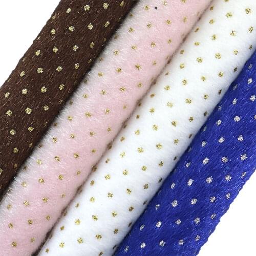 30X134cm Fur fabric With Glitter Dot Horsehair Fabric For diy project craft sawing BH396