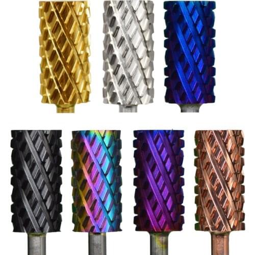 Proberra 6.6 Large Barrel 4XC Gold Silver Dark Purple Blue Rainbow Rose gold 7 different color nail drill bits milling