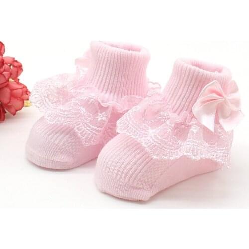 Newborn Baby Girls Socks Cotton Lace Baby Socks for Girls Infant Solid Princess Style Baby Girls Clothes 111