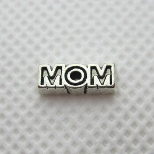 New Arrival 20pcs/lot Silver MOM Floating Charms Living Glass Memory Lockets Pendants DIY Jewelry Accessories Charms
