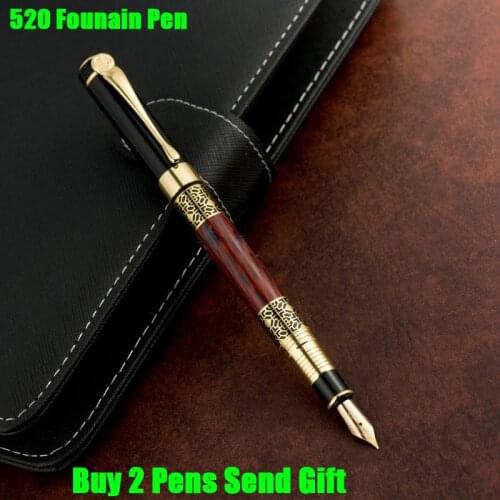 Fashion Design Roose Wood Color Business Men Fountain Pen High Quality Office Writing Ink Pen Buy 2 Pens Send Gift