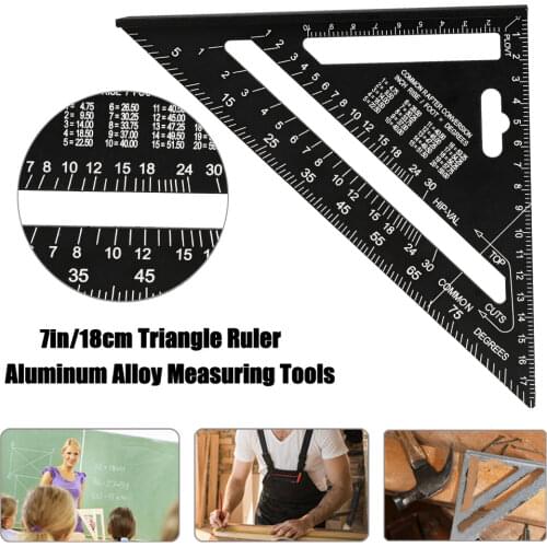 7''/12" Triangle Ruler Angle Protractor Woodworking Miter Speed Square Measuring Ruler For Building Measuring Carpenter Tools