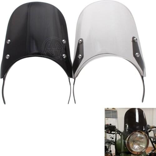 1set Motorcycle ABS Plastic 7.3" Windshield Compact Sport Wind Deflector Clear Screen For Royal Enfield Classic 500CC Models