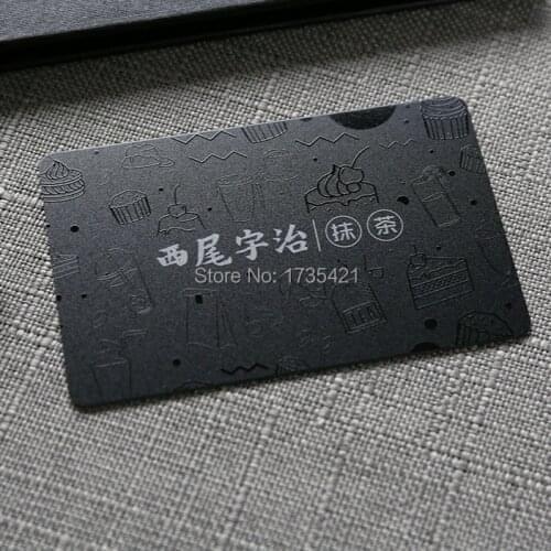 Top grade inkjet black pvc business card with spot uv