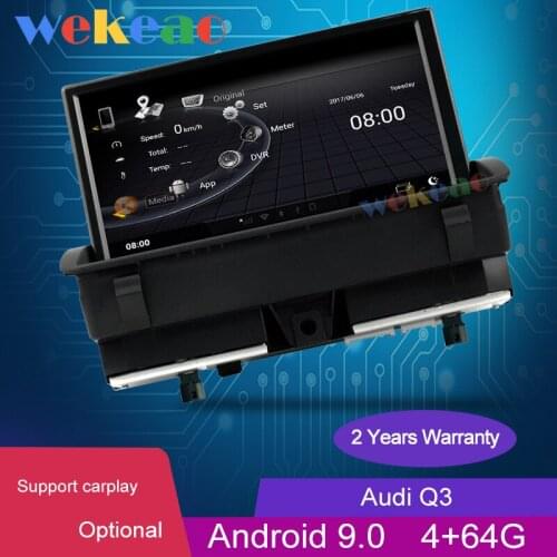 Wekeao 8" Touch Screen Android 9.0 Car Radio Automotivo For Audi Q3 Car Multimedia Player Auto GPS Navigation Stereo 2011-2018