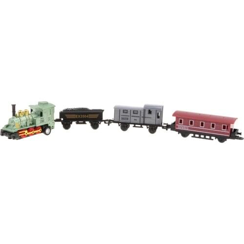 Green Pull Back Locomotive Steam Train Toy Set for Kids Toddler Party Favors