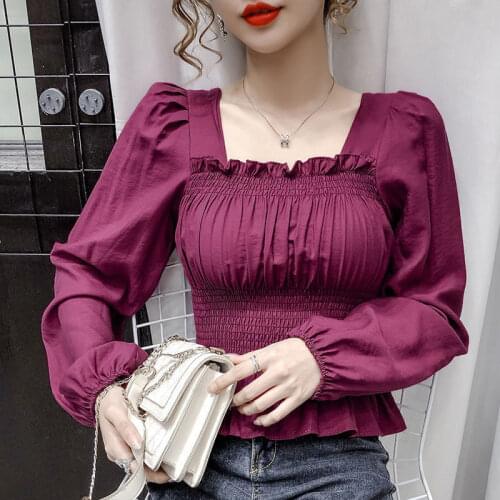 2021 Spring Autumn Women Blouses Shirts White Plain Loose Oversized Blouses Female Tops Loose BF Korean Style Blusas Pockets