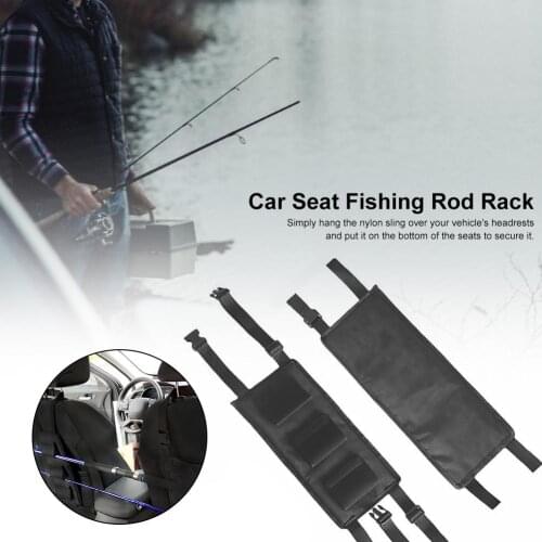 1 Pair Of Black Car Seat Fishing Rod Bracket Vehicle Rear Seat Durable Non-slip Fishing Pole Holder Fit For Most Car Models