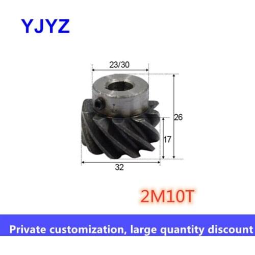 1pc left Helical Gear 2M 10Teeth inner hole 10/12/14/15mm 90 degree transmission High torque Steel Gears Screw Hole M5