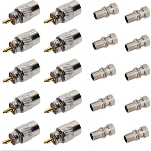 10-Pack PL259 Solder Connector Plug with Reducer for RG8, RG-213 Coaxial Coax Cable