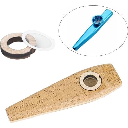 2PCS Kazoo Wooden Metal Material Kazoos Orff Instruments Guitar Partner